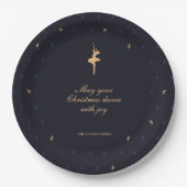Elegant classic dark blue paper plate papieren bordje (Voorkant)