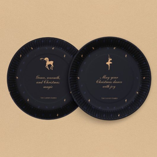 Elegant classic dark blue paper plate papieren bordje