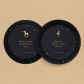 Elegant classic dark blue paper plate papieren bordje