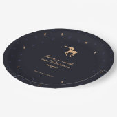 Elegant classic dark blue paper plate papieren bordje (Gekanteld)