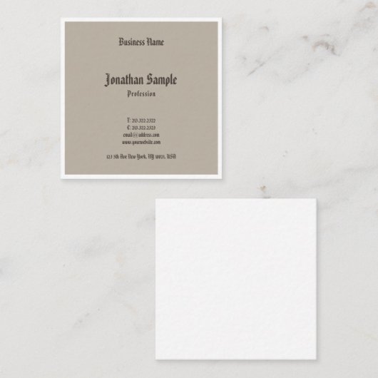 Elegant Classic Design American Text Cool Nostaly Vierkante Visitekaartje (Voorkant / Achterkant)