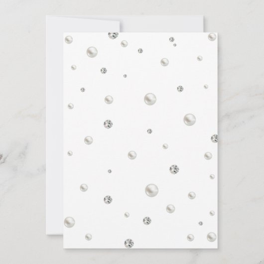 Elegant Classic Diamonds and Pearls Vrijgezellenfe Kaart (Achterkant)