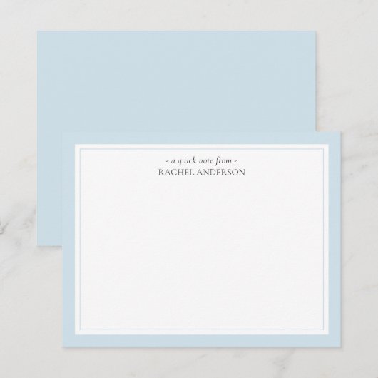 Elegant Classic Double Border Persoonlijk Notitiekaartje (Voorkant / Achterkant)