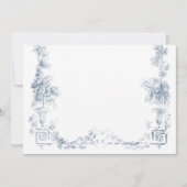 Elegant Classic Dusty Blue French Floral Notitiekaartje (Voorkant)
