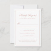 Elegant Classic Dusty Rose Monogram Script Wedding RSVP Kaartje (Voorkant)