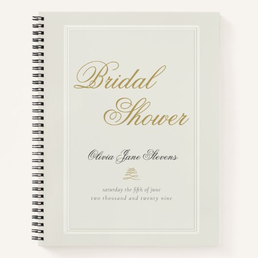 Elegant Classic Ecru Lijst Vrijgezellenfeest Gift  Notitieboek (Voorkant)