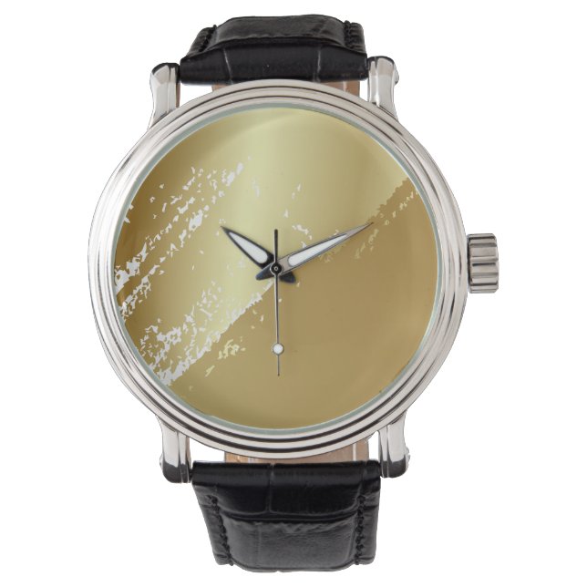 Elegant Classic Eenvoudig Goud Blauwgroen Mannen Horloge (Voorkant)