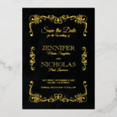 Elegant Classic en Pleal Wedding Folie Uitnodiging (Voorkant)