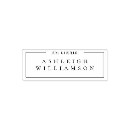 Elegant Classic Ex Libris Custom Name Bookplate Zelfinktende Stempel (Design)