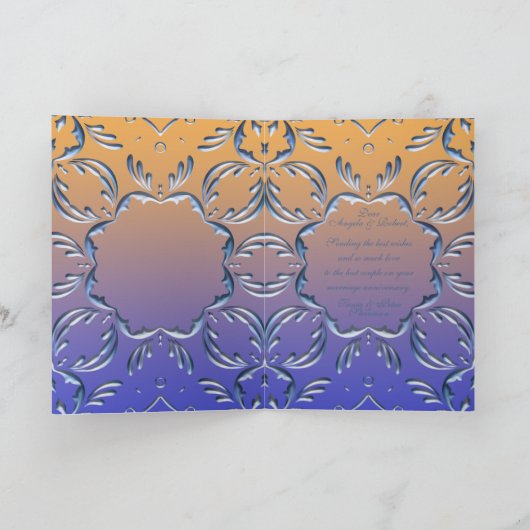 Elegant Classic Fancy 25th Wedding Jubileum Kaart (Binnen)