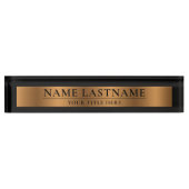 Elegant Classic Faux Bronze Copper Brown Black Naambordje (Voorkant)
