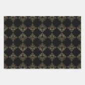 Elegant Classic Faux Gold en zwarte patronen Inpakpapier Vel (Voorkant 2)
