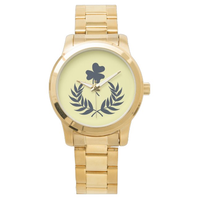 Elegant Classic Floral Mannen Horloge (Voorkant)