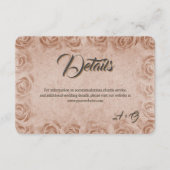 Elegant Classic Floral Rustic Wedding Details 3 Informatiekaartje (Voorkant)