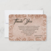Elegant Classic Floral Rustic Wedding Thank You 3 Bedankkaart (Voorkant)