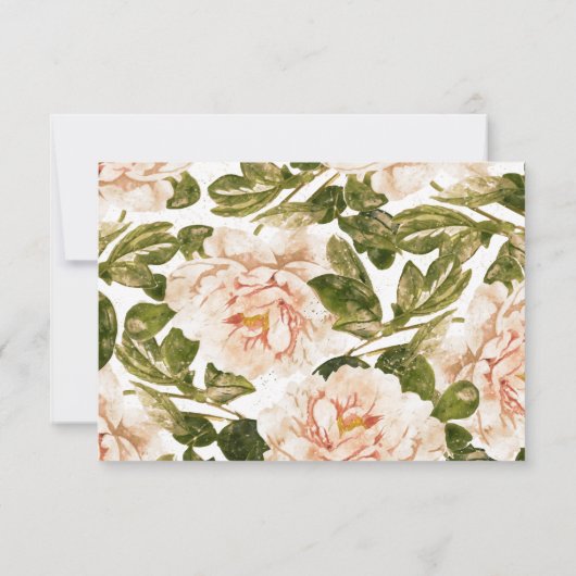Elegant Classic Floral Waterverf Bruiloft RSVP Kaartje (Achterkant)