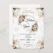 Elegant Classic Floral Wedding Briefkaart (Voorkant / Achterkant)