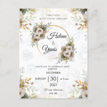 Elegant Classic Floral Wedding Briefkaart