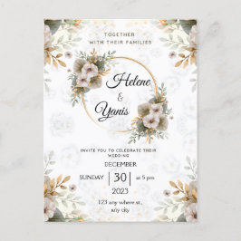 Elegant Classic Floral Wedding Briefkaart
