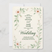 Elegant Classic Floral Wedding Invitation Kaart (Voorkant)