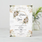 Elegant Classic Floral Wedding Invitation Kaart (Staand voorkant)