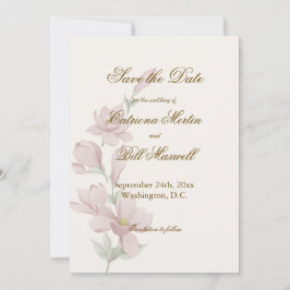 Elegant Classic Florals Save The Date Card Kaart