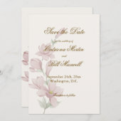 Elegant Classic Florals Save The Date Card Kaart (Voorkant / Achterkant)