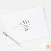 Elegant Classic Flourish Monogram Retouradres Vierkante Sticker (Envelop)