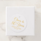 Elegant Classic Foil Cheers to 80 Years Gold Bedankjes Labels (Met doos)