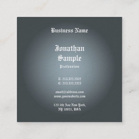Elegant Classic Font Professional Luxe Vierkante Visitekaartje (Achterkant)
