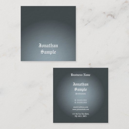 Elegant Classic Font Professional Luxe Vierkante Visitekaartje (Voorkant / Achterkant)