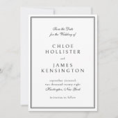 Elegant Classic Formal Black White Wedding Save The Date (Voorkant)