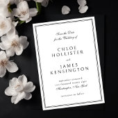 Elegant Classic Formal Black White Wedding Save The Date