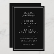 Elegant Classic Formal Black White Wedding