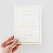 Elegant Classic Formal Terracotta Wedding Gold Folie Uitnodiging