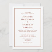 Elegant Classic Formal Terracotta Wedding Kaart (Voorkant)