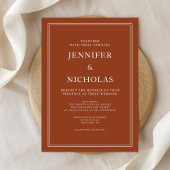 Elegant Classic Formal Terracotta Wedding Kaart