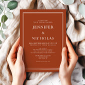 Elegant Classic Formal Terracotta Wedding Kaart