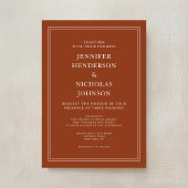 Elegant Classic Formal Terracotta Wedding Kaart
