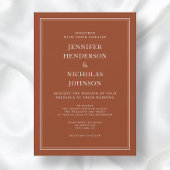 Elegant Classic Formal Terracotta Wedding Kaart