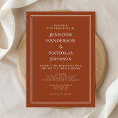 Elegant Classic Formal Terracotta Wedding Kaart