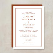 Elegant Classic Formal Terracotta Wedding Kaart
