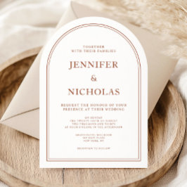 Elegant Classic Formal Terracotta Wedding Kaart