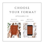 Elegant Classic Formal Terracotta Wedding Kaart