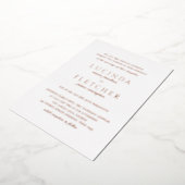 Elegant Classic Formal Wedding Roos Gold Folie Uitnodiging (Gedraaid)