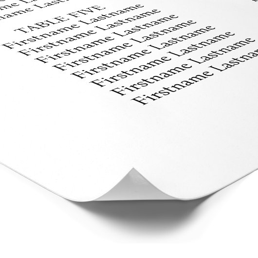 Elegant Classic Formal Wedding Seding Chart Poster (Hoek)