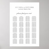 Elegant Classic Formal Wedding Seding Chart Poster (Voorkant)