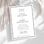 Elegant Classic Formal Zwart Lijst Bruiloft Kaart<br><div class="desc">Elegant Classic Formal Zwart Wit Lijst bruiloft uitnodiging Sjabloon</div>