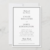 Elegant Classic Formal Zwart Lijst Bruiloft Kaart (Voorkant)