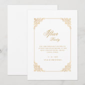 Elegant Classic Frame Gold Script Iftar Party Kaart (Voorkant / Achterkant)